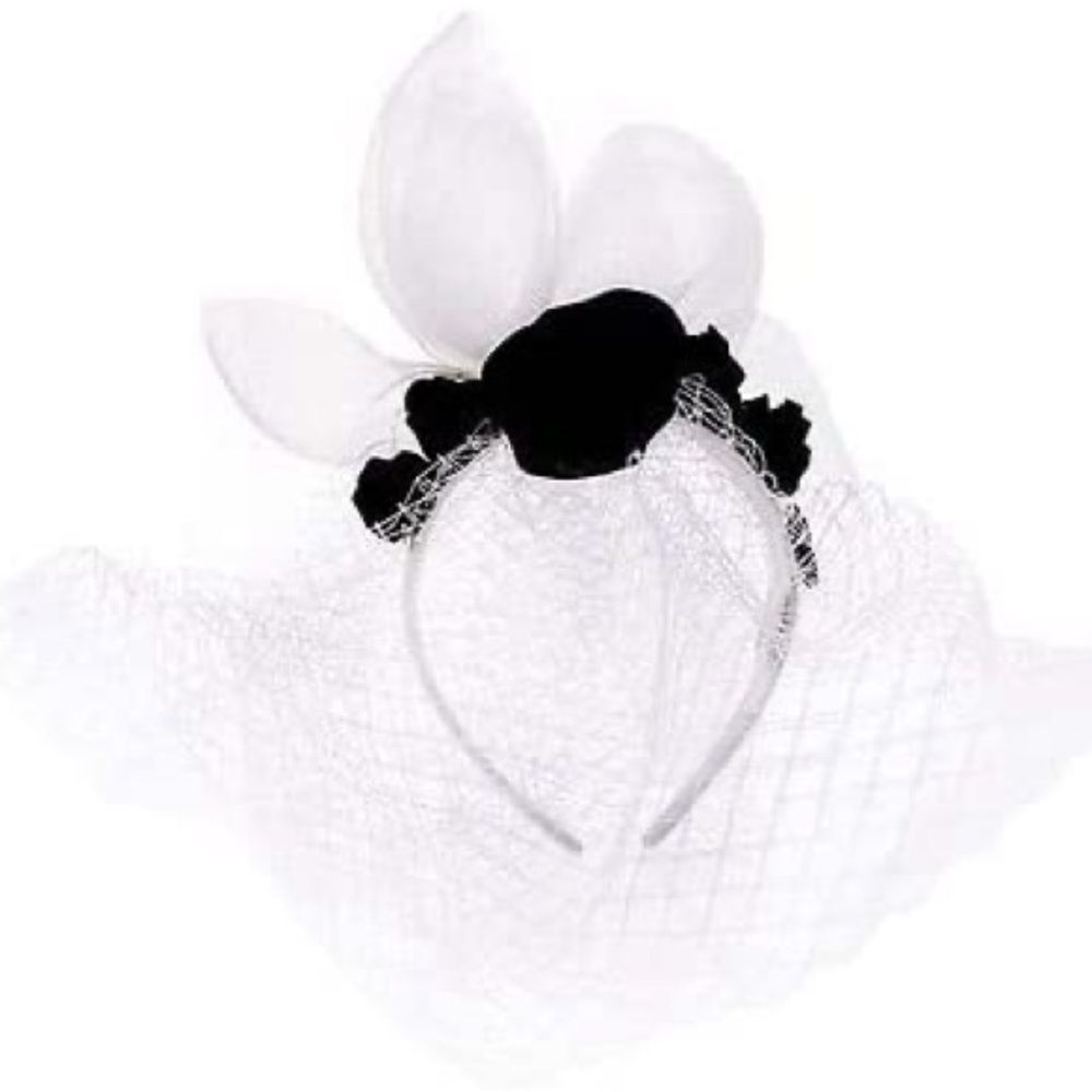 Disney Parks Haunted Mansion Bride Veil Black Rose Headband Constance